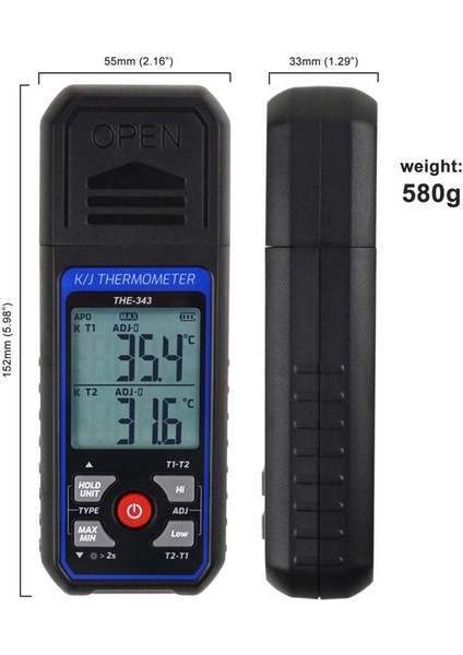 Termokupl Termometre Dijital K Tipi Termometre, 4 Termokupllu, -328-2500℉ Ölçüm Aralığı Hvac Termometre (Yurt Dışından) modelleri