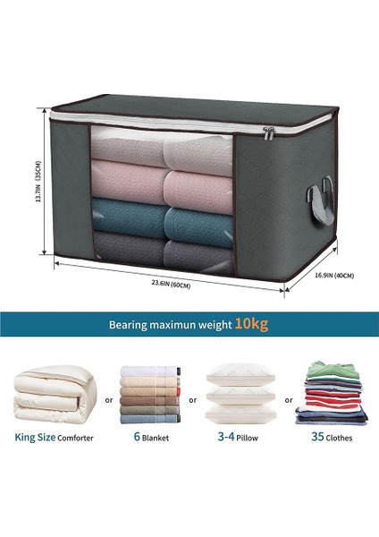 80L Saklama Torbaları, 6 Paket Giysi Saklama Kutuları Dayanıklı Saplı Katlanabilir Dolap Organizatör Saklama Kapları (Yurt Dışından) fiyatları