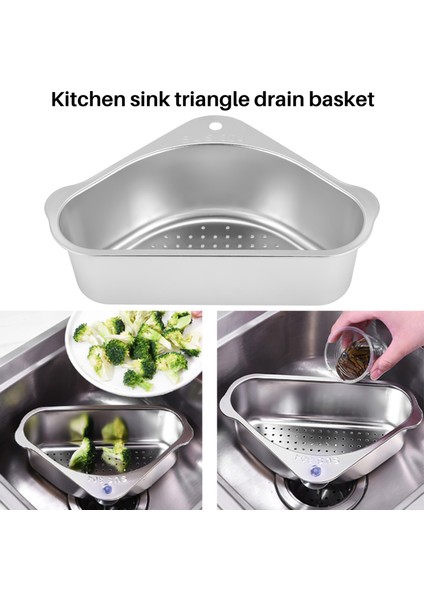 Mutfak Lavabo Drenaj Sepeti Vantuz Üç Köşeli Drenaj Rafı Lavabo Süzgeci Destek Köşesi Için Sünger Tutucu (Yurt Dışından)