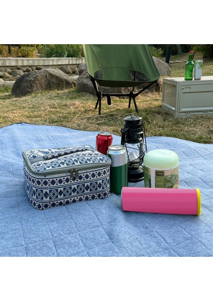 Açık Kamp Piknik Çatal Çanta Gıda Konteyner Paketi Çok Fonksiyonlu Kese Barbekü Sofra Saklama Çantası-D (Yurt Dışından)