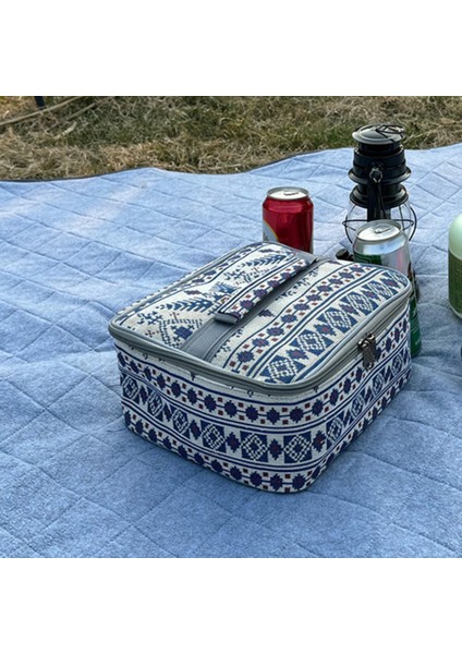Açık Kamp Piknik Çatal Çanta Gıda Konteyner Paketi Çok Fonksiyonlu Kese Barbekü Sofra Saklama Çantası-D (Yurt Dışından)