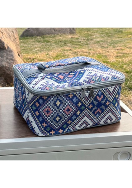 Açık Kamp Piknik Çatal Çanta Gıda Konteyner Paketi Çok Fonksiyonlu Kese Barbekü Sofra Saklama Çantası-D (Yurt Dışından)