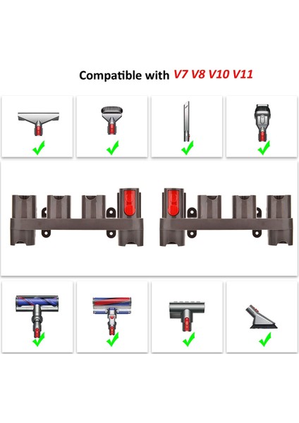 Asılı Asılı Vakum Makine Aksesuarı V11 Depolama Smedy V7 Fırça Turbus Raf V8 Aksesuar Tutucu (Yurt Dışından)