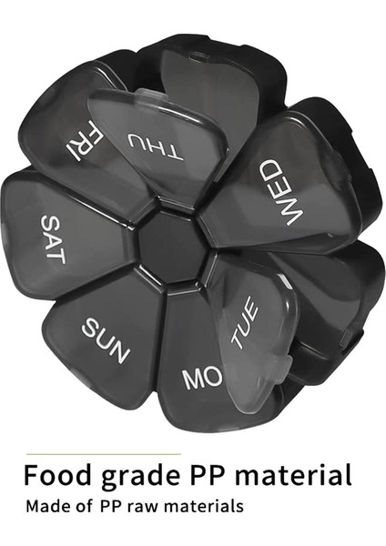 Haftalık Hap Organizatörü 7 Gün, Günlük Hap Kutuları, Hap Kutusu, Hap Tutucu, Hap Dispenseri, Seyahat Hapı Organizatörü Siyah (Yurt Dışından) fiyatları