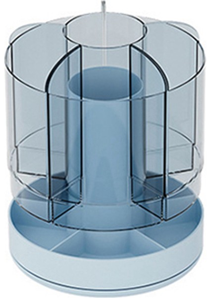 Kalem Tutucu Organizatör Masası Kozmetik ORGANIZATÖR-360 Derece Dönen Kalem Tutucu Boya Fırçası Mum Boya Işaretleyiciler Mavi (Yurt Dışından)