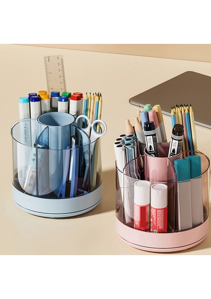 Kalem Tutucu Organizatör Masası Kozmetik ORGANIZATÖR-360 Derece Dönen Kalem Tutucu Boya Fırçası Mum Boya Işaretleyiciler Mavi (Yurt Dışından) fırsatları