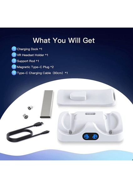 Psvr2 Kontrol Cihazları Için Kulaklık Tutuculu Şarj Istasyonu, Psvr2 Kulaklık Ekranı Için Sanal Gerçeklik Şarj Standı Bağlantı Istasyonu (Yurt Dışından) fiyatları