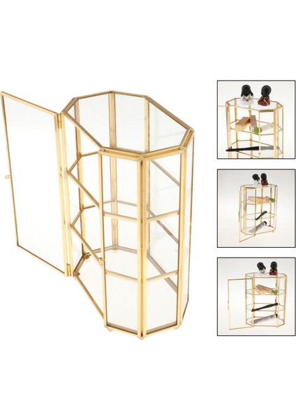 3 Katmanlı Mücevher Kutusu Cam Makyaj Organizatör Mücevher Kutusu Çok Fonksiyonlu Vitrin Tuvalet Masası Dekorasyon Depolama (Yurt Dışından) modelleri