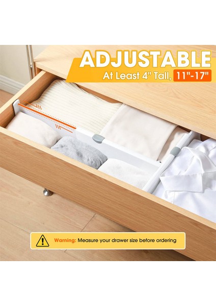 Çekmece Bölücüler Organizatör 4 Paket, 6 Uçlu Ayarlanabilir Ayırıcılar 4 Inç Yükseklik, Yatak Odası Için 11-17 Inç Arası Genişletilebilir (Yurt Dışından) fırsatları