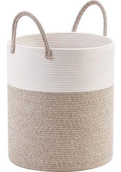 Dekoratif Dokuma Pamuk Halat Sepet, Uzun Çamaşır Sepeti/sepet, Oturma Odası Için Battaniye Sepeti (Yurt Dışından)