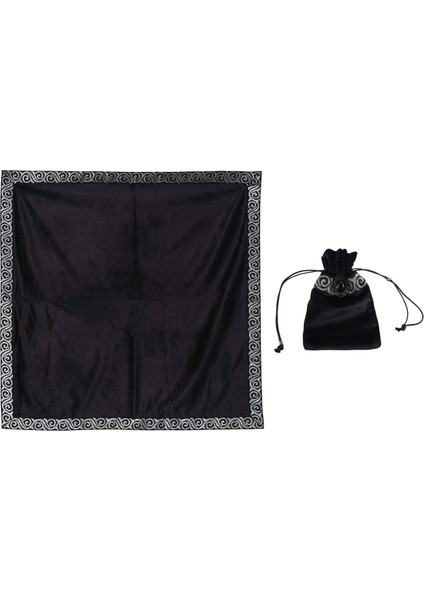 Masa Örtüsü Sunak Masa Örtüsü Kadife Kehanet Wicca Goblen Tarot Keseli Masa Örtüsü (Siyah) (Yurt Dışından)