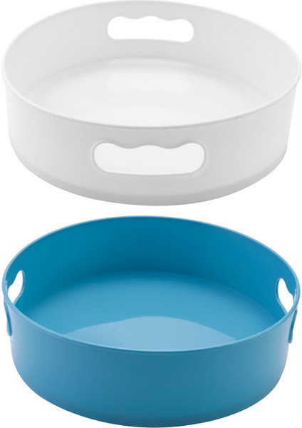 2 Adet Çok Fonksiyonlu Dönen Tepsi/mutfak Düzenleyici/kozmetik Organize - 360 Derece Dönen Baharatlık (Beyaz+Mavi) (Yurt Dışından) fiyatları