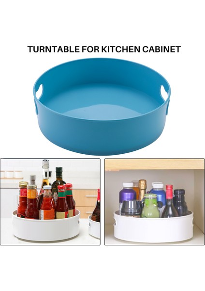 2 Adet Çok Fonksiyonlu Dönen Tepsi/mutfak Düzenleyici/kozmetik Organize - 360 Derece Dönen Baharatlık (Beyaz+Mavi) (Yurt Dışından) fırsatları