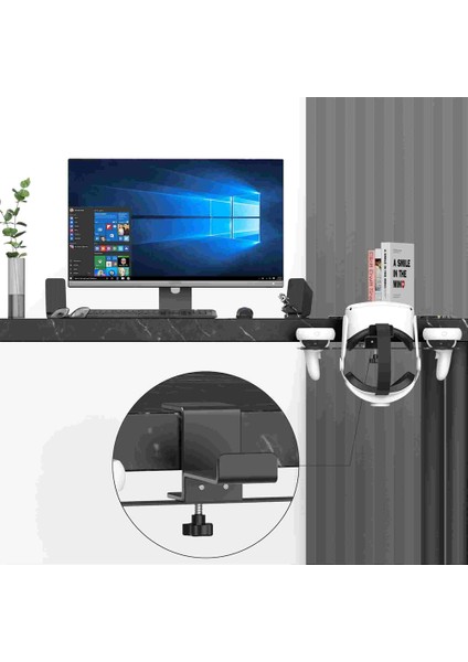 Quest2 Pro Için Masa Kenarı Alüminyum Alaşımlı Braket Quest2 Pro Hepsi Bir Arada Vr Depolama Askıları (Yurt Dışından)
