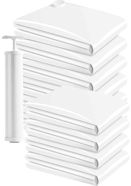 10 Adet Vakum Saklama Torbaları Giysiler Için Yorgan Space Saver Vakum Torbaları Battaniye Dahil (Yurt Dışından)