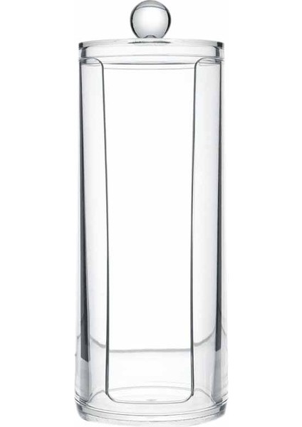 Yüz Makyaj Kabı Pamuk Pedleri Kapaklı Yuvarlak Dağıtıcı Şeffaf Akrilik Dağıtıcı Pamuk (Yurt Dışından)