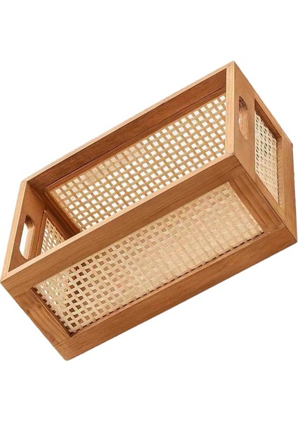 Dekoratif Sepet Kitap Depolama Dokuma Sepetler Depolama Sepeti Düzenleme Kreş Yatak Odası Rattan Banyo (L) (Yurt Dışından)