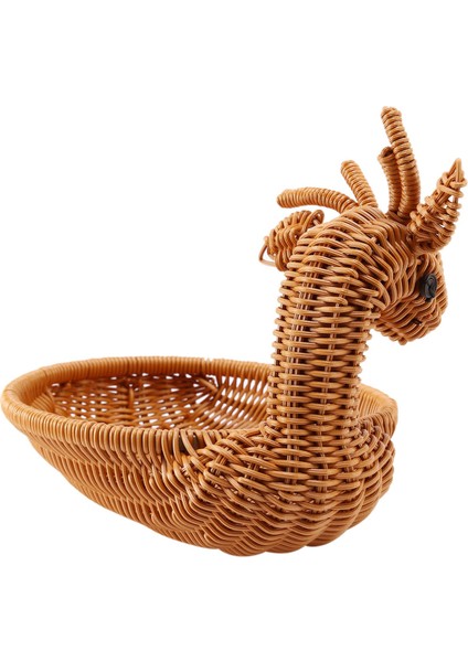 Rattan Dokuma Meyve Sepeti, Taklit Geyik Ekmek Sepeti Meyve Kaseleri Tepsi Sebze Aperatif Sepeti Yenilik Hayvan Şekilli Antik Rattan Masaüstü Dekoratif Depolama Sepeti Küçük (Yurt Dışından) modelleri