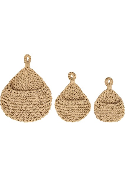 3 Adet Boho Asılı Sepet, Ürün Depolama Için Duvara Asılı Meyve Sepeti, Patates Için Sebze Kaleci, Soğan Sarımsak (Yurt Dışından)