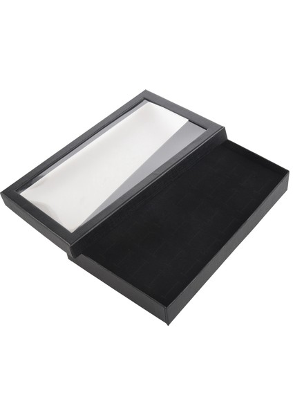 36 Yuvaları Mücevher Kutusu Yüzük Depolama Küpe Ekran Kutusu Takı Organizatör Tutucu Şeffaf Pencere Gösterisi Vaka Siyah (Yurt Dışından) fiyatları