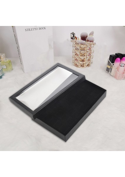 36 Yuvaları Mücevher Kutusu Yüzük Depolama Küpe Ekran Kutusu Takı Organizatör Tutucu Şeffaf Pencere Gösterisi Vaka Siyah (Yurt Dışından) fırsatları