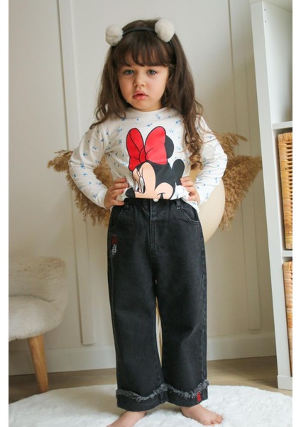 Kız Çocuk Minnie Modelli Pantolonlu Ikili Takım modelleri