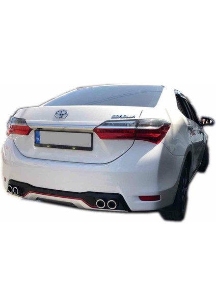 Toyota Corolla 4 Çıkış Görünümlü Kırmızı Şeritli Difüzör 2013-2018 Arası Modeller