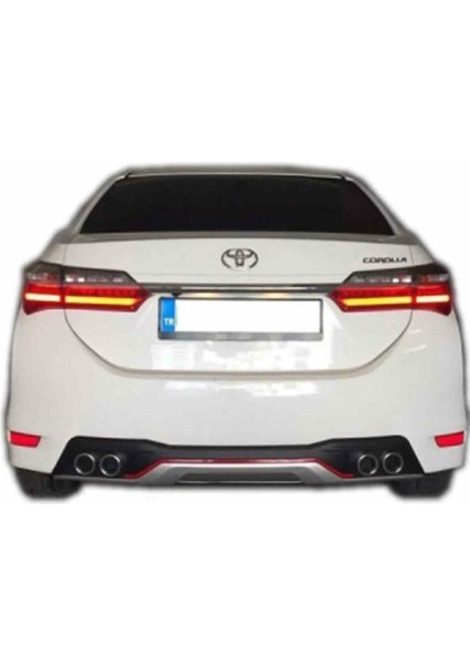 Toyota Corolla 4 Çıkış Görünümlü Kırmızı Şeritli Difüzör 2013-2018 Arası Modeller fiyatları