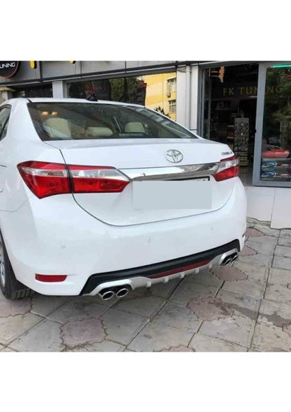 Toyota Corolla 4 Çıkış Görünümlü Kırmızı Şeritli Difüzör 2013-2018 Arası Modeller modelleri