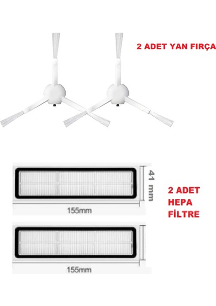 Trouver Finder Lds Sensörlü Vakum Mop Uyumlu Hepa Fıltre Yan Fırca