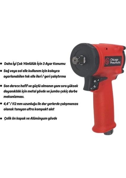 Chicago Pneumatic CP7732 Havalı Somun Sıkma Sökme Makinesi -C7732 Impact Wrenches 1/2