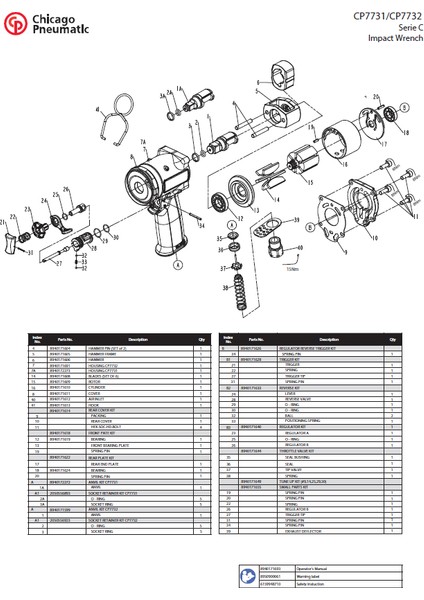 Chicago Pneumatic CP7732 Havalı Somun Sıkma Sökme Makinesi -C7732 Impact Wrenches 1/2