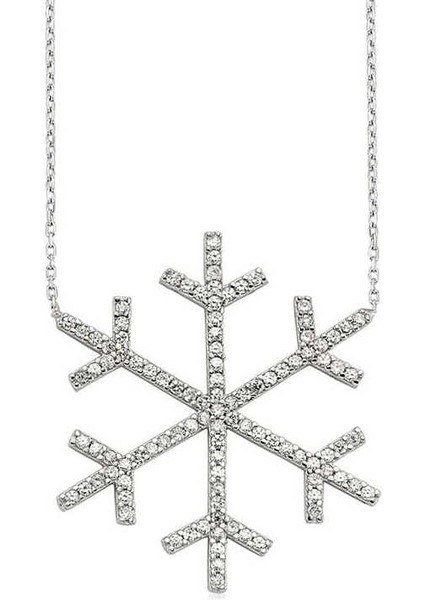 Gümüş Kar Tanesi Bayan Kolye
