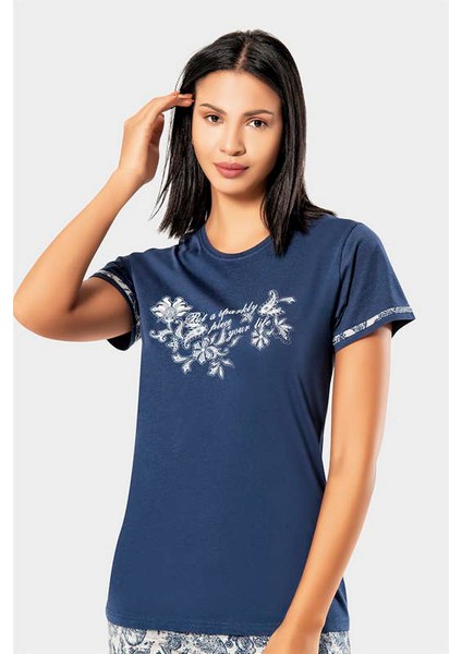 Erdem Lacivert Kadın Yazlık Pijama Takımı 2023-27 Renk Lacivert Beden M 344109 modelleri