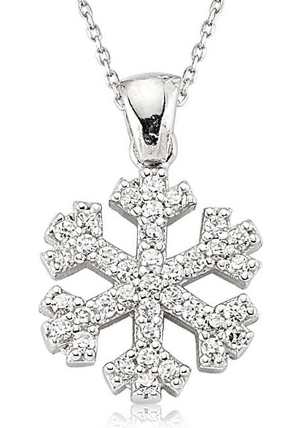 Gümüş Kar Tanesi Bayan Kolye