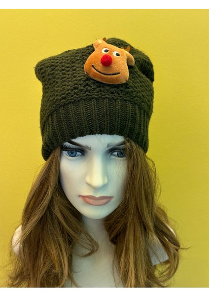 Ponponlu Geyikli Köpekli Örgü Triko Bere Unisex Bere modelleri