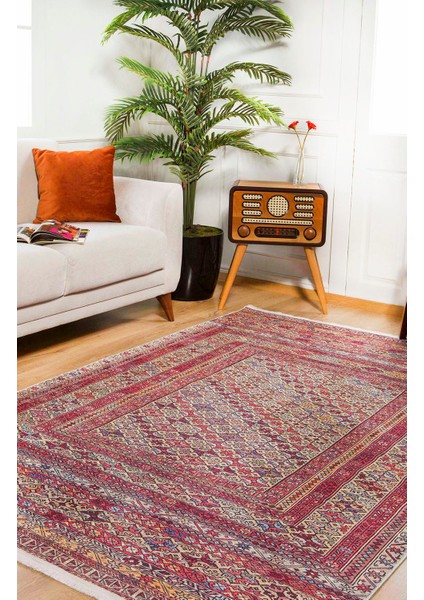 Klasik Kırmızı Salon&oturma Odası Yolluk&yatak Odası Dijital Baskılı Makinede Yıkanabilir Kaymaz Taban Saçaklı Halı HK129 fiyatları