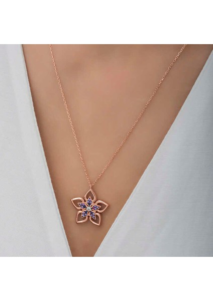 ​gümüş Rose Çiçek Kadın Kolye modelleri