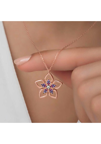 ​gümüş Rose Çiçek Kadın Kolye indirimleri