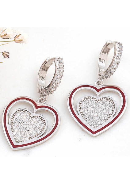 ​gümüş Sallantılı Kalp Kadın Küpe