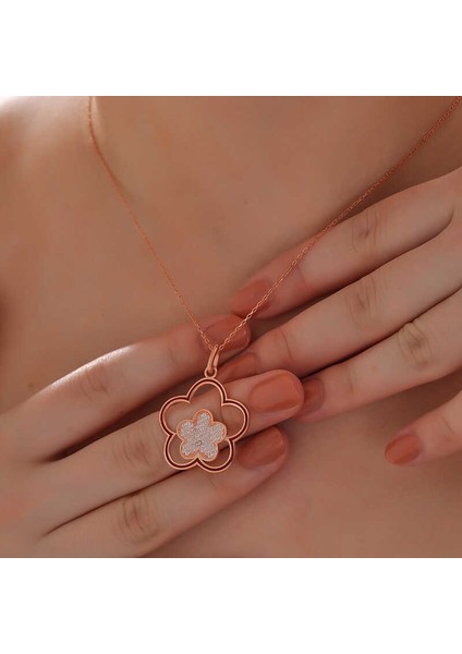 ​gümüş Rose Çiçek Desenli Kadın Kolye fiyatları