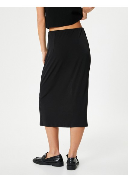 Yırtmaçlı Uzun Etek Drape Detaylı fırsatları