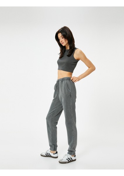 Crop Fitilli Atlet Bisiklet Yaka Standart Kesim