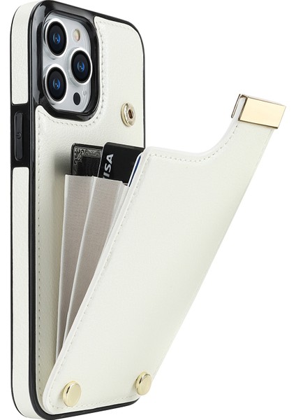 iPhone 13 Pro Tpu+Pu Deri+Metal Donanım Telefon Kılıfı (Yurt Dışından)