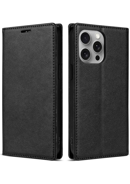 iPhone 14 Pro Max Pu Deri Stand Telefon Kılıfı (Yurt Dışından)
