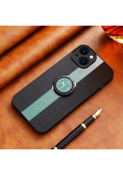 iPhone 14 Plus Deri+Akrilik+Tpu Telefon Kılıfı (Yurt Dışından)
