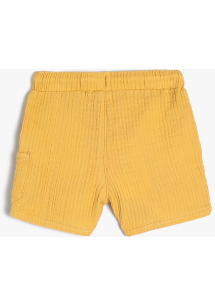 Basic Şort Beli Bağlamalı Cep Detaylı Dokulu Pamuklu fiyatları