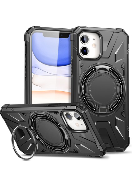 iPhone 12/12 Pro Tpu+Pc Manyetik Arka Rotary Telefon Kılıfı (Yurt Dışından)