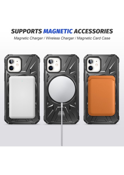 iPhone 12/12 Pro Tpu+Pc Manyetik Arka Rotary Telefon Kılıfı (Yurt Dışından)