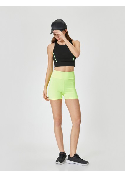 Spor Kısa Tayt Yüksek Bel Slim Fit